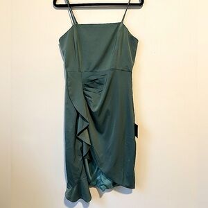 NWT Lulus Green Dress Like What you See Sage Satin Size M New